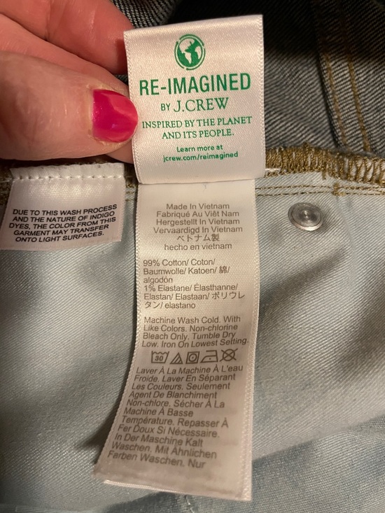 J. Crew ‘96 Denim Trouser High-Rise Wide Leg Dark Blue  Size 29P - Picture 10 of 11